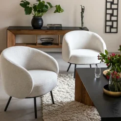 Fauteuil en tissu bouclette confort Orenzo