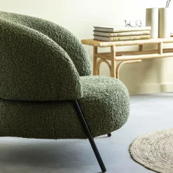 Fauteuil en tissu bouclette Aaron