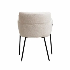 Fauteuil en tissu bouclette blanc Valentin (lot de 2)