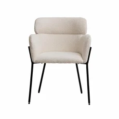 Fauteuil en tissu bouclette blanc Valentin (lot de 2)