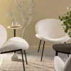 Fauteuil en tissu bouclette blanc Dorian