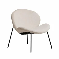 Fauteuil en tissu bouclette blanc Dorian