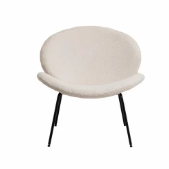 Fauteuil en tissu bouclette blanc Dorian