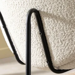 Fauteuil en tissu bouclette blanc Dorian