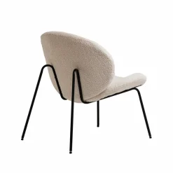 Fauteuil en tissu bouclette blanc Dorian