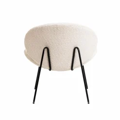 Fauteuil en tissu bouclette blanc Dorian