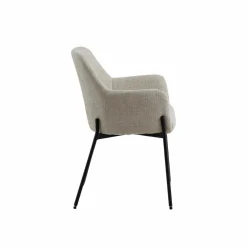 Fauteuil en tissu écru Aëlys (lot de 2)