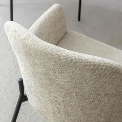 Fauteuil en tissu écru Aëlys (lot de 2)