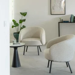 Fauteuil en tissu écru confort Orenzo