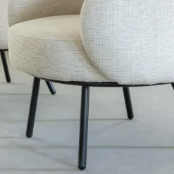 Fauteuil en tissu écru confort Orenzo
