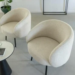 Fauteuil en tissu écru confort Orenzo