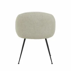 Fauteuil en tissu écru et pieds en métal Sandy