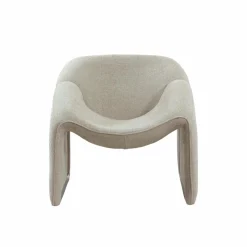 Fauteuil en tissu écru Théa