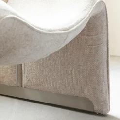 Fauteuil en tissu écru Théa