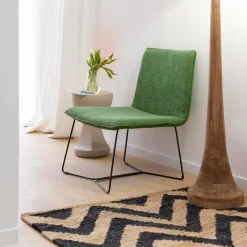 Fauteuil en tissu et métal Isaure