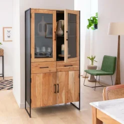 Fauteuil en tissu et métal Isaure