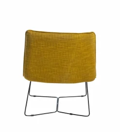 Fauteuil en tissu jaune et métal Isaure