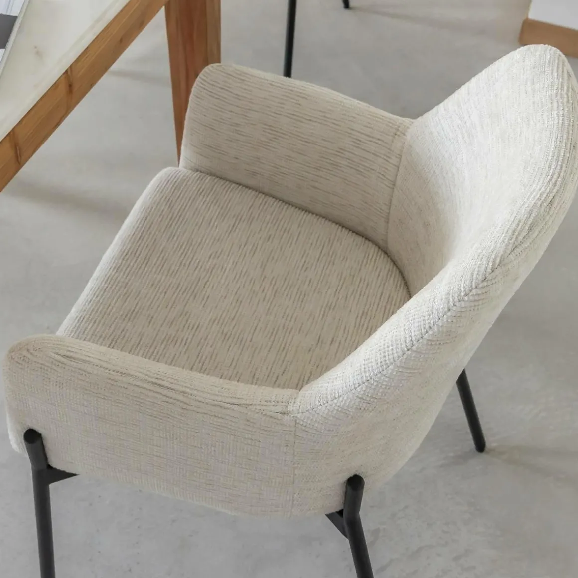 Fauteuil en tissu sable Aëlys (lot de 2)