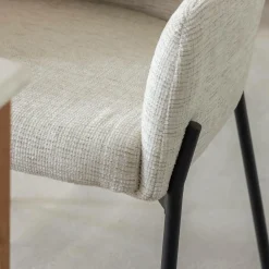 Fauteuil en tissu sable Aëlys (lot de 2)