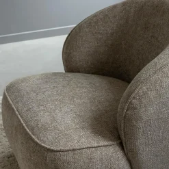 Fauteuil en tissu taupe Travis