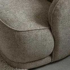 Fauteuil en tissu taupe Travis