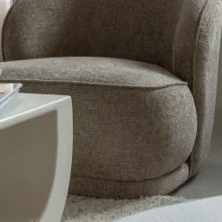 Fauteuil en tissu taupe Travis