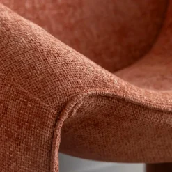 Fauteuil en tissu terracotta Théa