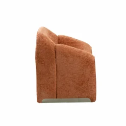Fauteuil en tissu terracotta Théa