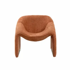 Fauteuil en tissu terracotta Théa