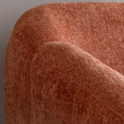 Fauteuil en tissu terracotta Théa