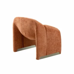 Fauteuil en tissu terracotta Théa
