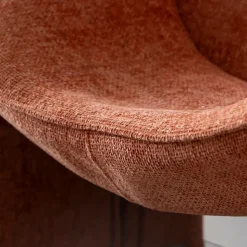 Fauteuil en tissu terracotta Théa