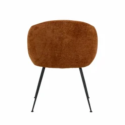 Fauteuil en tissu terracotta et pieds en métal Sandy