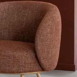 Fauteuil en tissu terracotta confort Orenzo