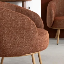 Fauteuil en tissu terracotta confort Orenzo