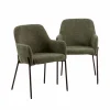 Fauteuil en tissu vert Aëlys (lot de 2)