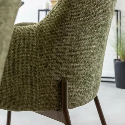 Fauteuil en tissu vert Aëlys (lot de 2)