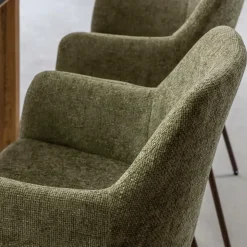 Fauteuil en tissu vert Aëlys (lot de 2)