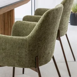 Fauteuil en tissu vert Aëlys (lot de 2)