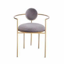 Fauteuil en velours et métal doré Albin