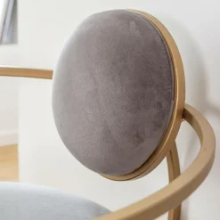Fauteuil en velours et métal doré Albin