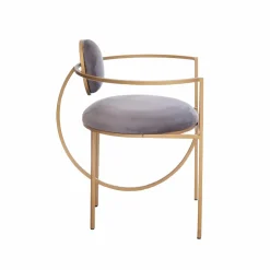 Fauteuil en velours et métal doré Albin