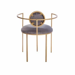 Fauteuil en velours et métal doré Albin
