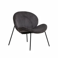 Fauteuil en velours gris Dorian