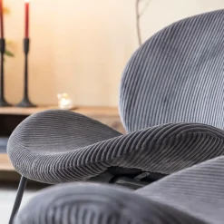 Fauteuil en velours gris Dorian