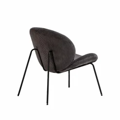Fauteuil en velours gris Dorian