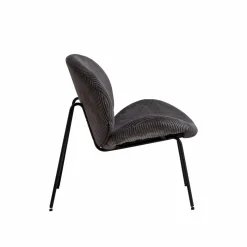 Fauteuil en velours gris Dorian