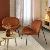 Fauteuil en velours terracotta Dorian