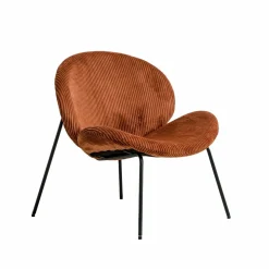 Fauteuil en velours terracotta Dorian