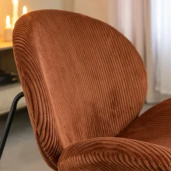 Fauteuil en velours terracotta Dorian